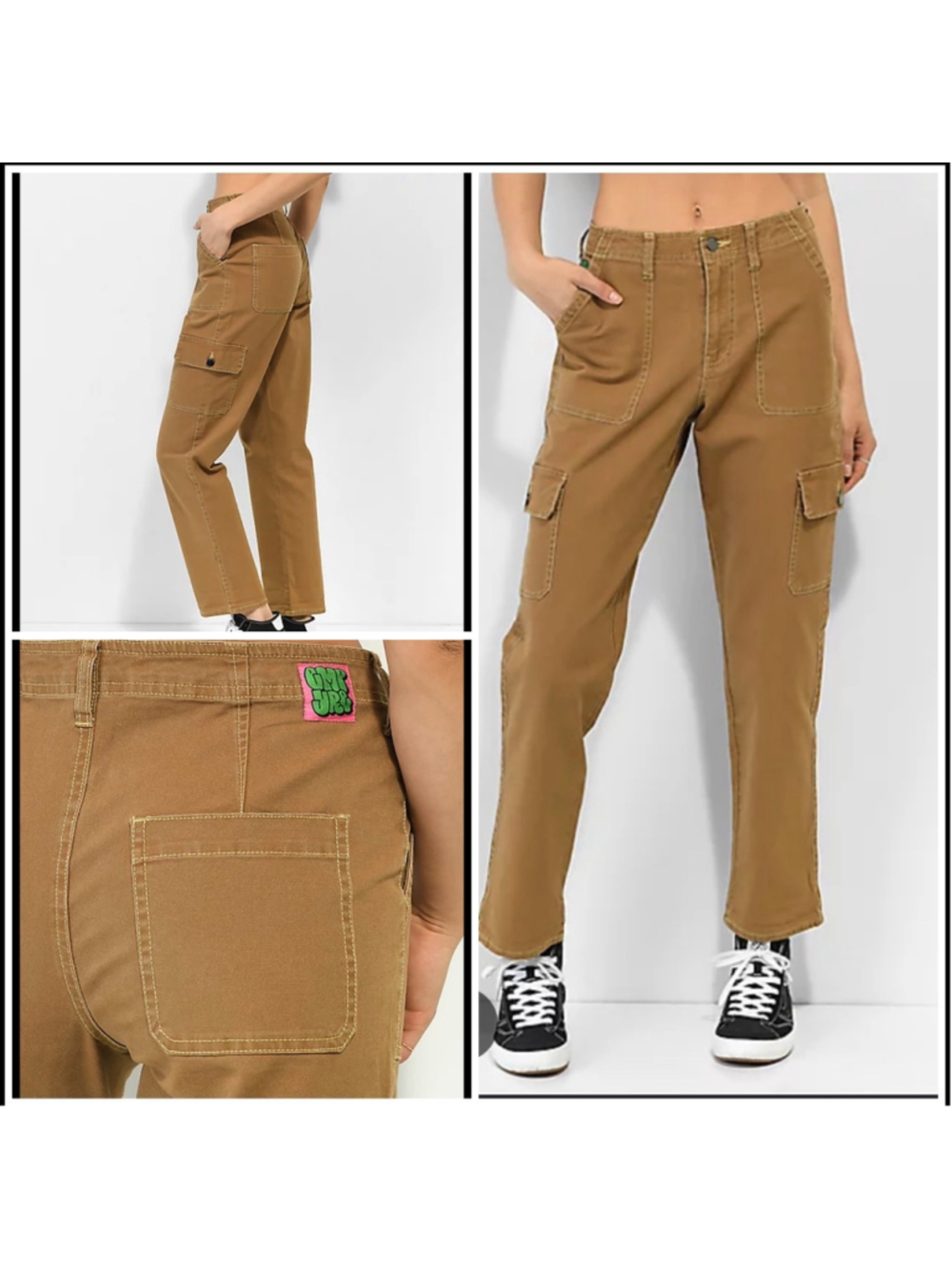 Women's Empyre Marlo Cargo Pants Size 4 Bronze Brown Canvas
